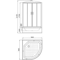 Душевая кабина Parly Classic Эконом 90x90 EC921 без гидромассажа — фото 4, Душевые кабины