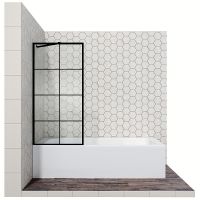 Шторка на ванну Ambassador Bath Screens 70х140 16041208 профиль Черный стекло прозрачное — фото 1, Неподвижные шторки для ванной