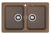 GRANFEST Мойка STANDART 780K 2 чаши 780*510мм терракот арт.GF- — фото 2, Кухонные мойки