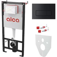 Инсталляция Alcaplast AM101/1120-4:1 RU M578-0001 для унитаза с Черной матовой клавишей смыва — фото 1, Инсталляции для унитазов