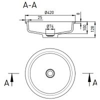 Раковина Salini Marea 42 04 1802204M Белая матовая — фото 3, Раковины встраиваемые снизу