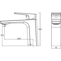Смеситель для раковины Swedbe Kronos 2010B Черный матовый — фото 4, Смесители для раковины