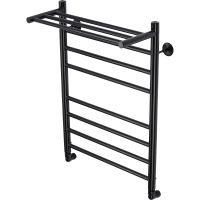 Водяной полотенцесушитель Comfysan Luce W-8 80x50 015497 с полкой Черный матовый — фото 1, Водяные полотенцесушители