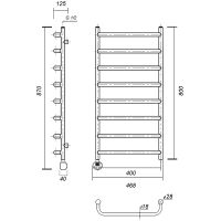 Электрический полотенцесушитель Domoterm Стефано П8 400x800 АБР EL Античная бронза — фото 2, Электрические полотенцесушители