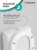 Унитаз компакт Ambassador Elysium 187K19001RS с бачком и сиденьем Микролифт — фото 4, Напольные унитазы