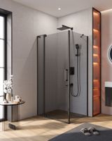 Душевой уголок CEZARES SLIDER-AH-1-80-100/110-GRIGIO-NERO — фото 1, Прямоугольные душевые уголки