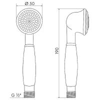 Товар: Ручной душ Melodia della vita Prime MKP20441P Хром - фото 2 Ручной душ Melodia della vita Prime MKP20441P Хром — фото 2, Лейки для душа