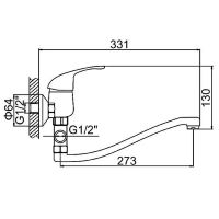 Смеситель для ванны Ledeme H29-B 2129-ВL универсальный Хром — фото 2, Для душа и ванны