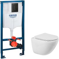 Комплект унитаза BelBagno Amanda BB051CHR+BB051SC с инсталляцией Grohe Rapid SL 38811KF0 с сиденьем  — фото 1, Комплекты унитаз + инсталляция