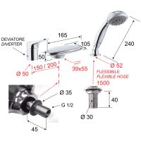 Товар: Смеситель на борт ванны Remer Kiss K07UF Хром - фото 2 Смеситель на борт ванны Remer Kiss K07UF Хром — фото 2, Смесители на борт ванны