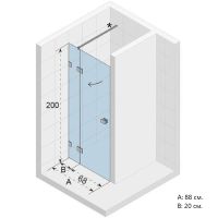 Душевая дверь Riho SZ Scandic NXT  X104 880 P G001022120 (GX00502C2) профиль Хром стекло прозрачное — фото 2, Душевые двери в нишу