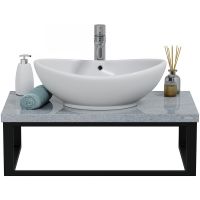 Товар: Столешница под раковину СанТа 80 900151 Гранит серый - фото 2 Столешница под раковину СанТа 80 900151 Гранит серый — фото 2, Столешницы под раковину