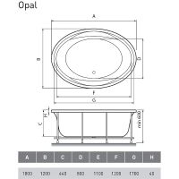 Акриловая ванна Vayer Opal 180x120 Гл000006826 без гидромассажа — фото 3, Акриловые ванны