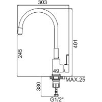 Смеситель для кухни Ledeme Rainbow 4898-10L Хром Золото Черный матовый — фото 9, Смесители для кухни