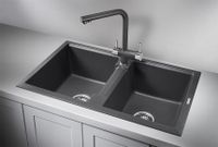 Товар: Granula-8101, ГРАФИТ (ЧЁРНО-СЕРЫЙ), кухонная мойка, кварц - фото 2 Granula-8101, ГРАФИТ (ЧЁРНО-СЕРЫЙ), кухонная мойка, кварц — фото 2, Кухонные мойки