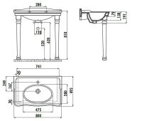 Раковина Creavit Antik 80 AN080-00CB00E-0000 Белая — фото 2, Раковины подвесные