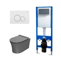 Сет: Система инсталляции Point, Клавиша Виктория бел/хр PN44061WC + Унитаз Вега PN41711GM арт-PN48815WC — фото 1, Комплекты унитаз + инсталляция