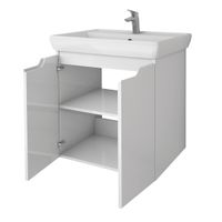 Товар: Тумба Q PLUS (D), 60 см, подвесная/напольная, 2 дверцы, с опорами, белый глянец - фото 16 Тумба Q PLUS (D), 60 см, подвесная/напольная, 2 дверцы, с опорами, белый глянец — фото 16, Тумбы под раковину