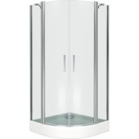 Душевой уголок Good Door Pandora R-80-C-CH 80х80 профиль Хром стекло прозрачное — фото 1, Квадратные душевые уголки