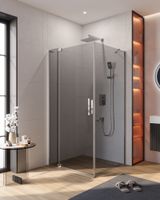 Душевой уголок CEZARES SLIDER-AH-1-100-100/110-GRIGIO-Cr — фото 1, Прямоугольные душевые уголки