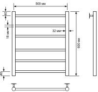 Водяной полотенцесушитель Comfysan Luce W-6 60x50 013370 Белый матовый — фото 3, Водяные полотенцесушители
