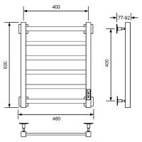 Электрический полотенцесушитель Comfysan Roma-K EC-6 60x40 016517 Черный матовый — фото 3, Электрические полотенцесушители
