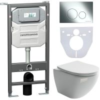 Комплект унитаза с инсталляцией Ceramicanova Metropol CN4002_1001CH_1000 с сиденьем Микролифт и клав — фото 1, Комплекты унитаз + инсталляция