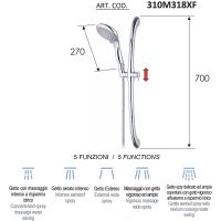 Душевой гарнитур Remer 310M318XF Хром — фото 2, Душевые гарнитуры