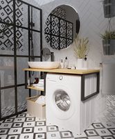 Столешница под раковину 1MarKa Grunge Loft 120 Ц0000004100 над стиральной машиной Дуб вотан — фото 4, Столешницы под раковину