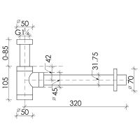 Сифон для раковины Ceramicanova 70001MB Черный матовый — фото 2, Сифоны для раковины