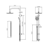 Душевая система Dorff Comfort D0708000BL Черная матовая — фото 9, Душевые стойки
