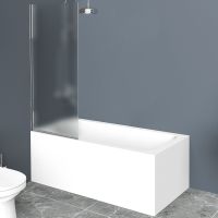 Шторка на ванну BelBagno UNO-V-1-90/150-P-Cr профиль Хром стекло рифленое — фото 1, Шторки для ванной распашные