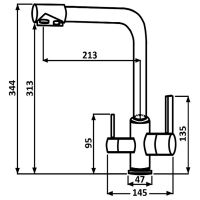 Смеситель для кухни ALMAes Izer AS-875-08 Черный матовый — фото 2, Смесители для кухни