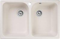 GRANFEST Мойка QUARZ 15 2-чаши 740*480мм белый арт.GF-Z- — фото 1, Кухонные мойки