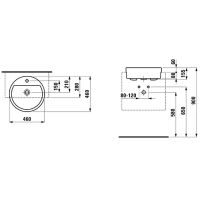 Раковина Laufen Living City 46 Белая арт-8.1343.1.000.104.1 — фото 2, Раковины накладные