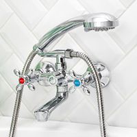 Смеситель для ванны Ростовская Мануфактура Сантехники Boou BA5318-2-B702 Хром — фото 5, Для душа и ванны