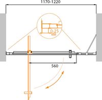 Душевая дверь CEZARES MOLVENO-BA-11-100+20-C-Cr-IV — фото 2, Распашные душевые двери