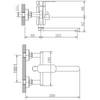 Смеситель для ванны Haiba HB60806 универсальный Нержавеющая сталь — фото 2, Для душа и ванны