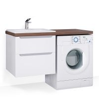 Столешница под раковину Jorno Wood 122 Wood.06.122/DW Темное дерево — фото 6, Столешницы под раковину