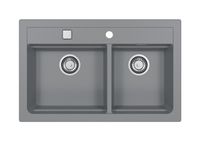 Мойка для кухни ALVEUS GRANITAL ATROX 50 CONCRETE - G81 в комплекте с сифоном 1132822, — фото 2, Кухонные мойки