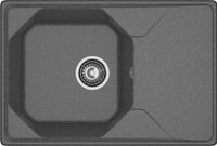 GRANFEST Мойка UNIQUE 740L 1-чаша+крыло 740*500мм графит арт.GF- — фото 2, Кухонные мойки