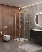 Душевой уголок CEZARES MOLVENO-A-2-100-C-BORO-IV — фото 1, Квадратные душевые уголки