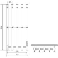 Электрический полотенцесушитель Melodia della vita Blues Electro 100х27 П5 MTRBLE10027 Хром — фото 2, Электрические полотенцесушители