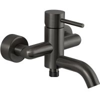 Смеситель для ванны Remer X-Style X05CFP Черный хром брашированный — фото 1, Смеситель для ванны