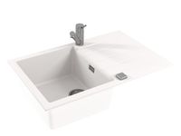 Мойка для кухни ALVEUS GRANITAL CADIT 20 ARCTIC - G11 790 X 500 1X в комплекте с сифоном 1132823, — фото 2, Кухонные мойки