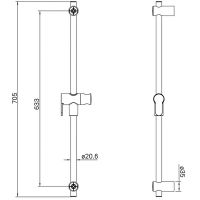 Душевая штанга Iddis Ray RAY70BCi17 Хром матовый — фото 3, Штанги для душа
