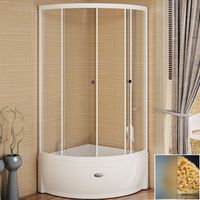 Душевой уголок Radomir 90x90 1-03-1-0-0-0021 с поддоном профиль Белый стекло матовое — фото 1, Душевые уголки