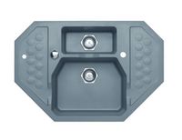 Мойка для кухни SENSUAL 60 GRANITAL+ PEBBLE-G02M 900x610x200;1+1/2 с сифоном 1104729, — фото 1, Кухонные мойки