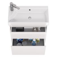 Товар: Тумба SLIM, 65 см, подвесная/напольная, 2 ящика, белый глянец арт-99.0401 - фото 7 Тумба SLIM, 65 см, подвесная/напольная, 2 ящика, белый глянец арт-99.0401 — фото 7, Тумбы под раковину