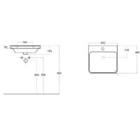 Раковина Owl 1975 Luxury 50 OWLB20-11050 Белая — фото 2, Раковины встраиваемые сверху